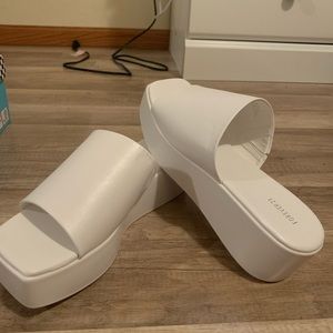 forever 21 white heels, size 8.5